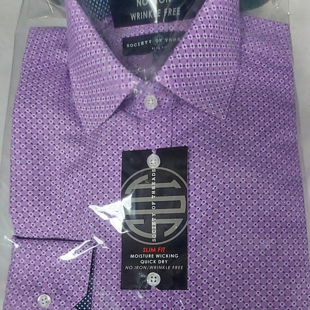 Society of threads NO IRON WRINKLE FREE  men's dress shirt